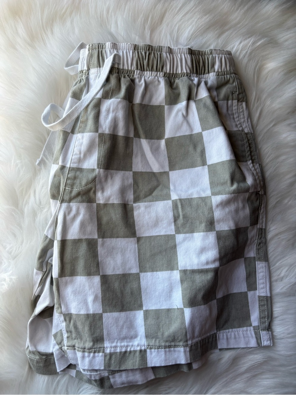 Forever 21 Green and White Checkered Men's Shorts